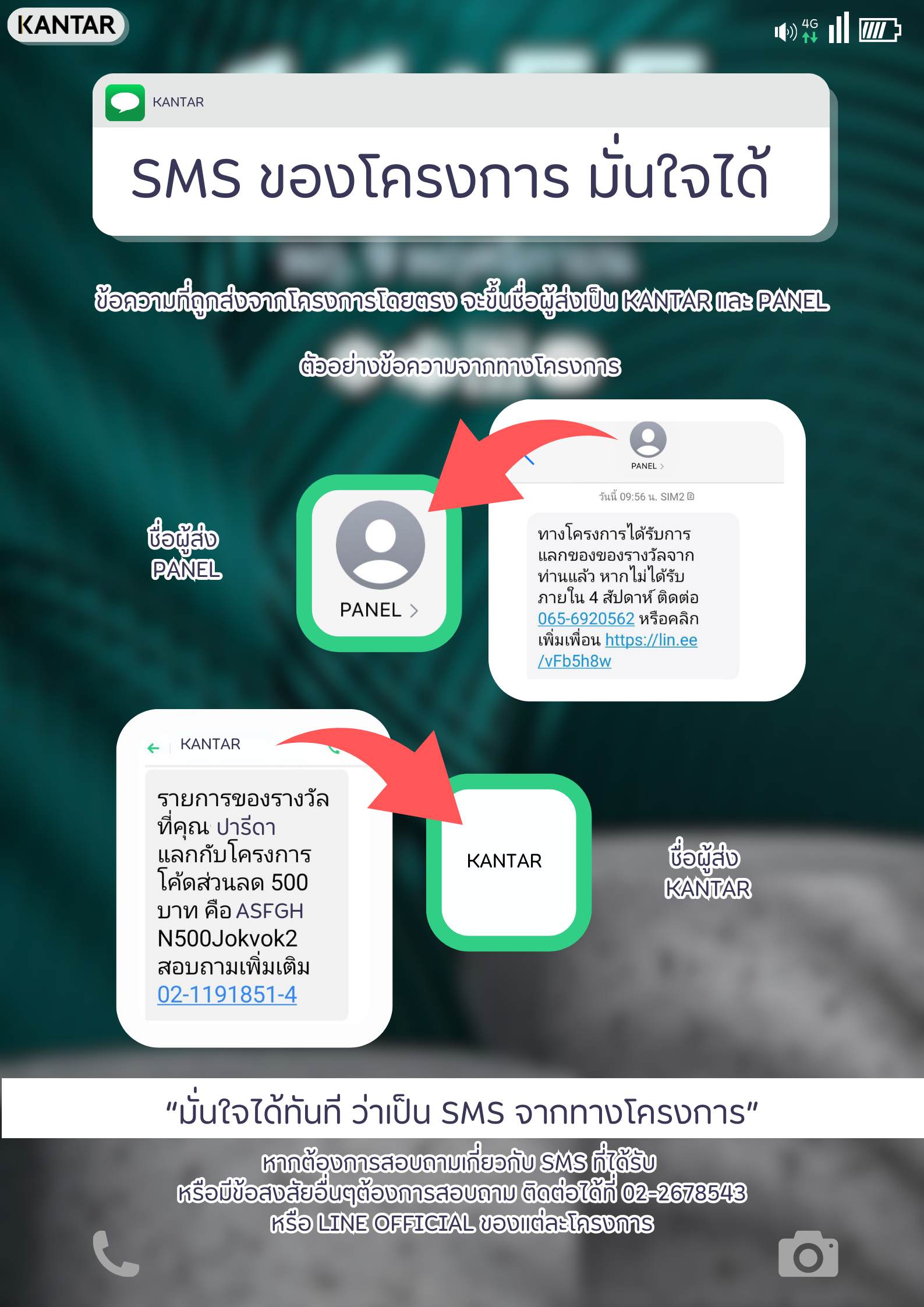 SMS ของโครงการ มั่นใจได้